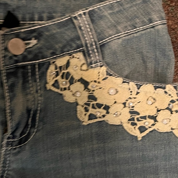 Boston Proper Blue Flare Wide Leg Jeans - Picture 2 of 3